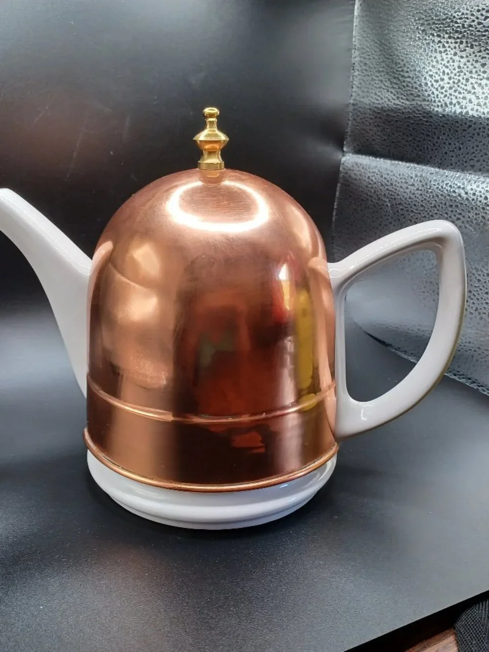 Vintage Copper Teapot Dome Insulating Warmer Baker Hart Stuart Porcelain Antique